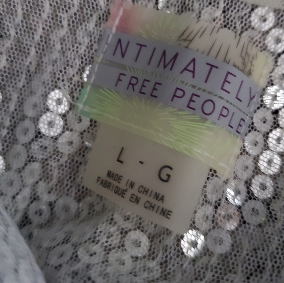 Free People Silver Sequined Blouse - Picture 3 of 4